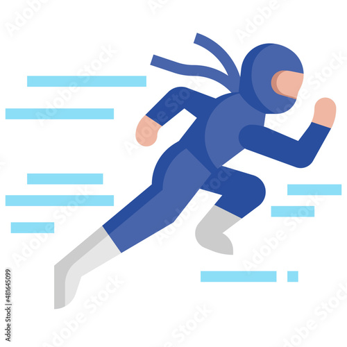 NINJA RUN flat icon