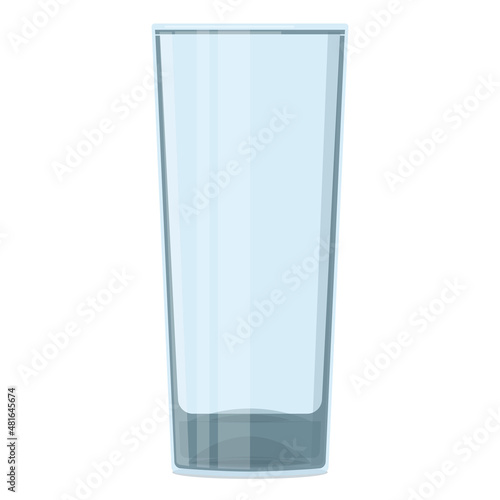 Empty glass cup. Vector illustration isolated on white background.