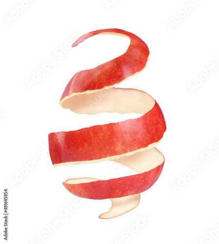 beautiful skin of a red apple on a white background