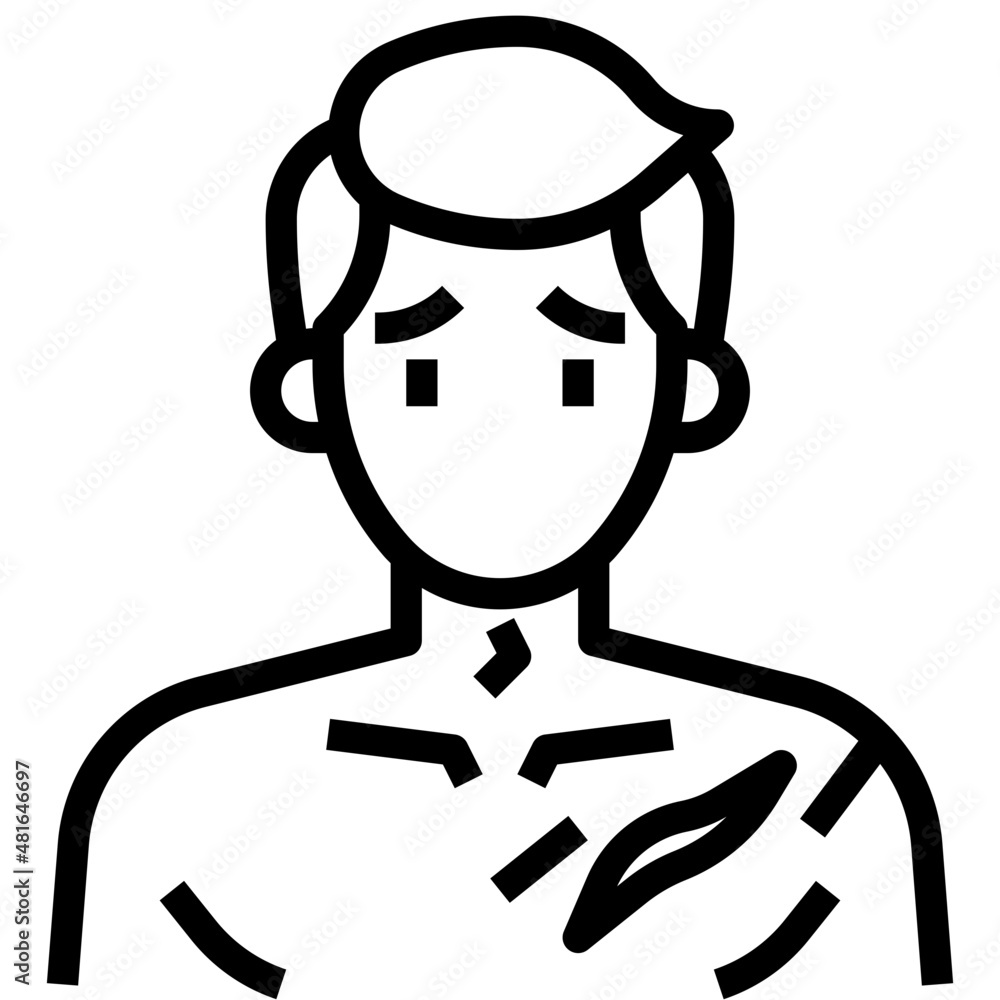 CHEST WOUND line icon CHEST WOUND line icon
