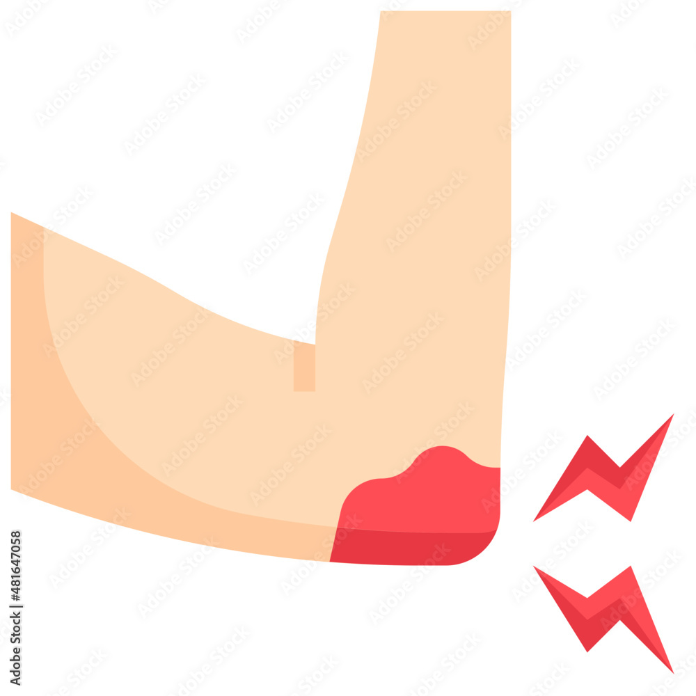 ELBOW BRUISE flat icon ELBOW BRUISE flat icon