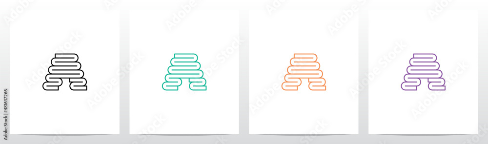 Folded Lines Letter Logo Design A