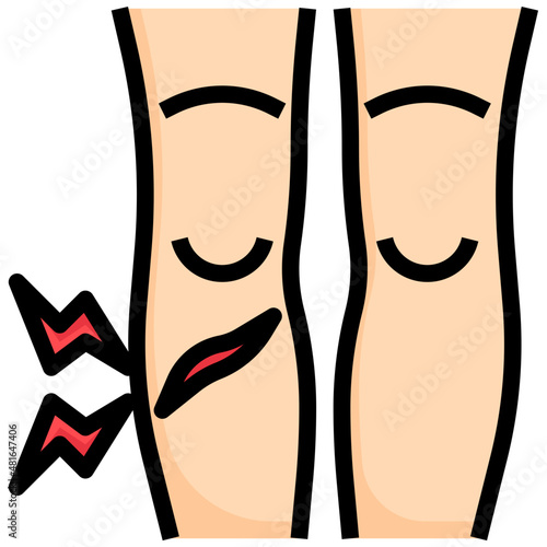 LEG WOUND Filled Outline