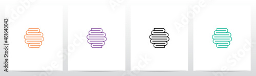 Folded Lines Letter Logo Design O