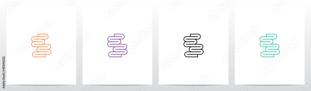 Folded Lines Letter Logo Design S Folded Lines Letter Logo Design S