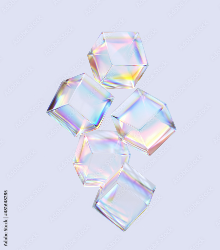 modern abstract geometric shapes for poster design, caustic gradient elements, 3d rendering futuristic glass cubes composition modern abstract geometric shapes for poster design, caustic gradient elements, 3d rendering futuristic glass cubes composition