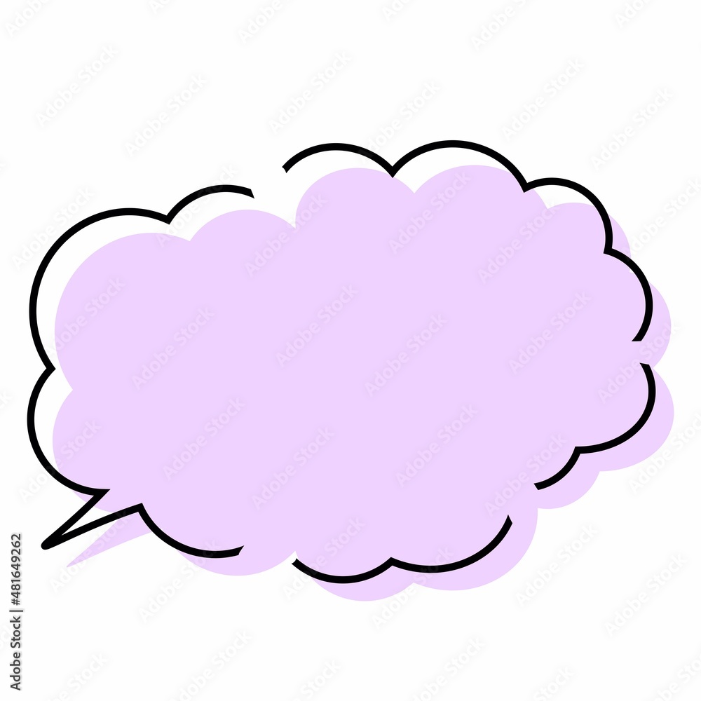 Colorful speech bubble of simple lines