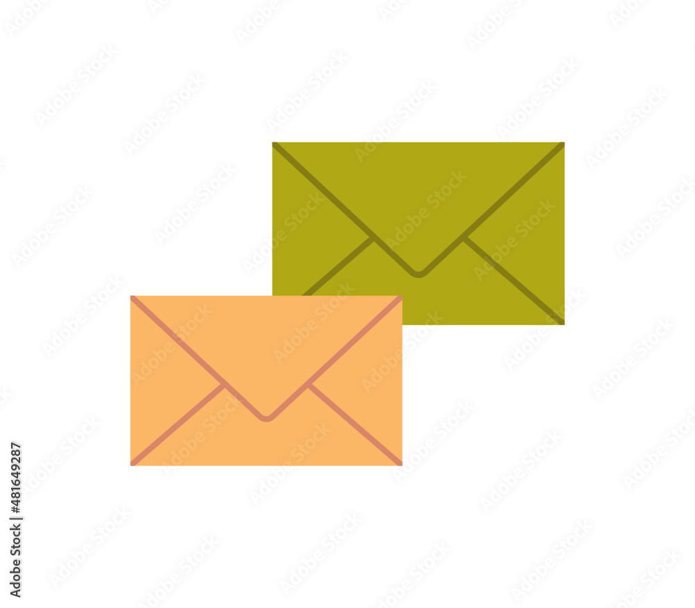 Envelope and mail flat vector illustration. Envelope and mail flat vector illustration.