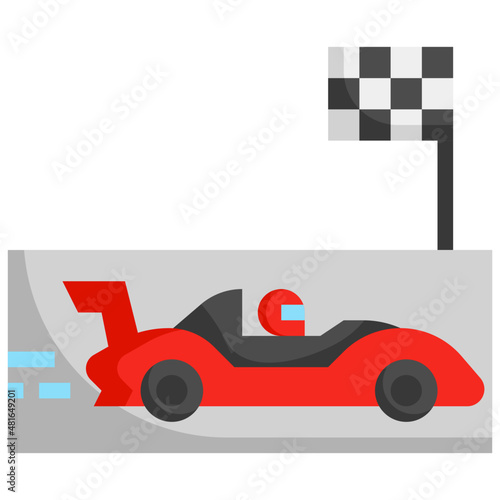 CAR RACING flat icon