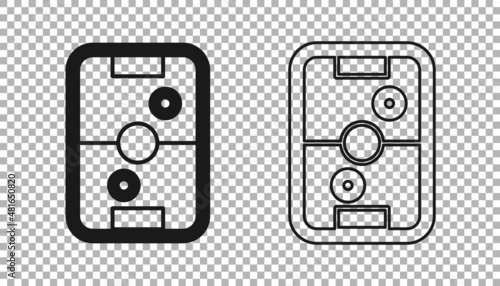 Black Air hockey table icon isolated on transparent background. Vector