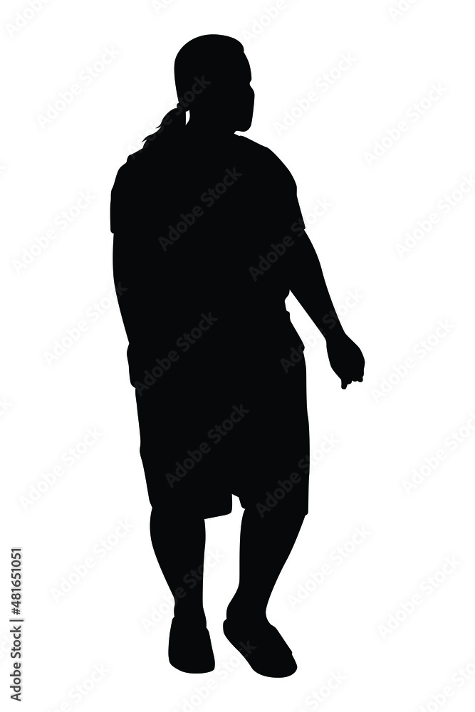 Chubby woman vector silhouette isolated on white background. Chubby woman vector silhouette isolated on white background.