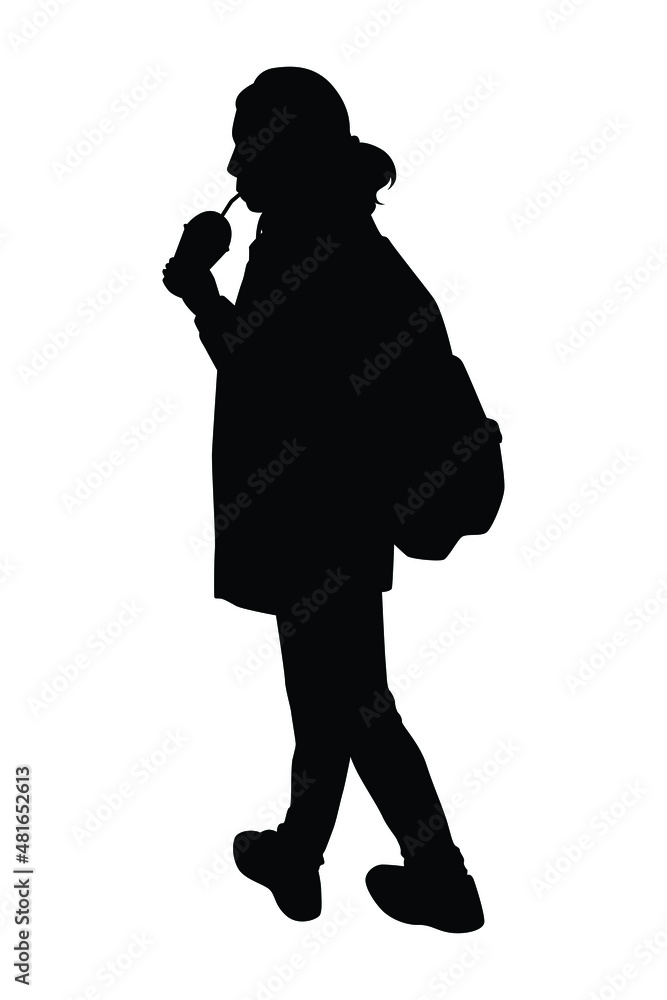 Young woman silhouette vector on white background Young woman silhouette vector on white background