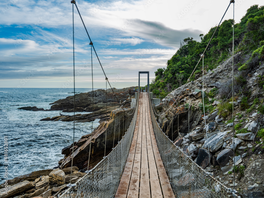 Fototapeta premium The suspension bridge of storm river mouth in the Tsitsikamma national park Garden route