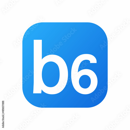 Vitamin b6 pill icon. Pyridoxine nutrition care. Blue drop essence. Isolated blue vector symbol of b6 vitamin medicine