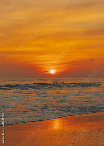 sunset clouds ocen beach © Abimael