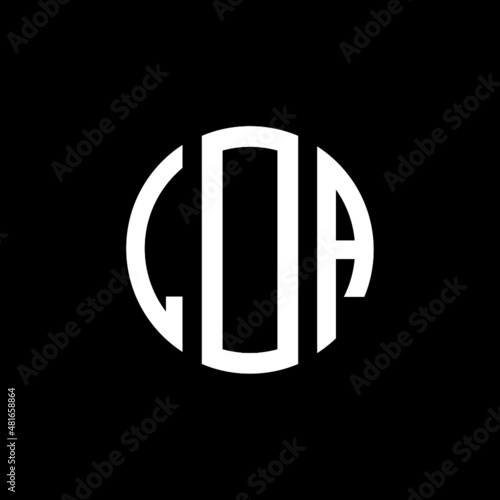 LDA letter logo design. LDA modern letter logo with black background. LDA creative  letter logo. simple and modern letter LDA logo template, LDA circle letter logo design with circle shape. LDA   photo