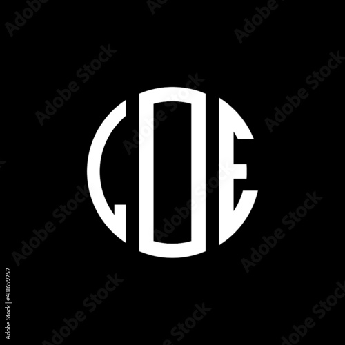 LDE letter logo design. LDE modern letter logo with black background. LDE creative  letter logo. simple and modern letter LDE logo template, LDE circle letter logo design with circle shape. LDE   photo