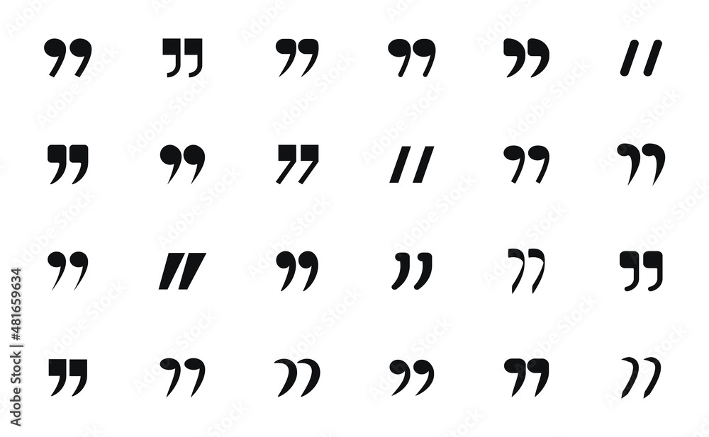 Vetor de Quotes icon set. Quote mark collection. Quotation marks black ...