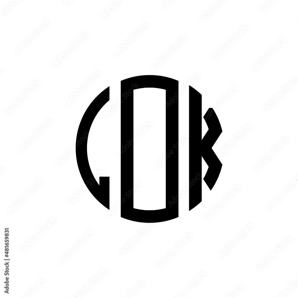LDK letter logo design. LDK modern letter logo with black background