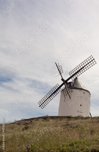 White Windmill   one of the giants in Don Quijote Story