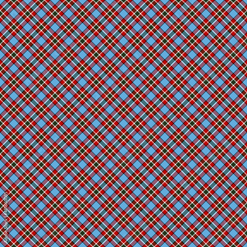 seamless diagonal tartan pattern with red and blue stripes