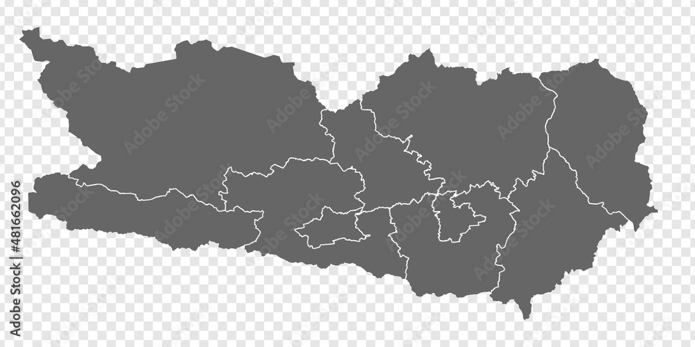 Fototapeta premium Map State Carinthia of Austria on transparent background. Blank Map Carinthia with districts for your web site design, logo, app, UI. Austria. EPS10.