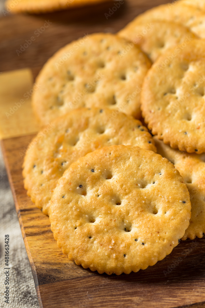 Healthy Brown Round Whole Wheat Crackers