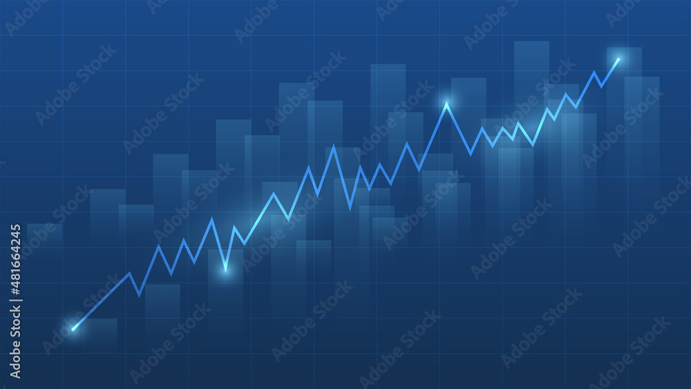 line graph with bar chart shows stock market price or financial investment profit. business management background concept line graph with bar chart shows stock market price or financial investment profit. business management background concept