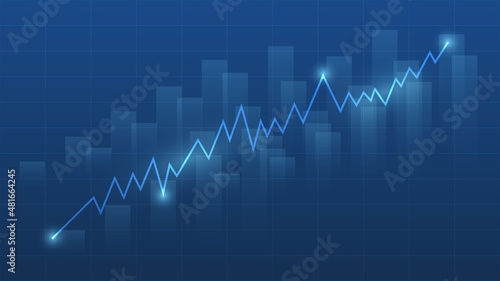 line graph with bar chart shows stock market price or financial investment profit. business management background concept