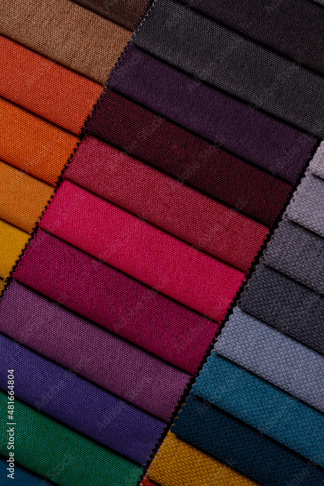 Samples of furniture fabrics.Multicolor fabric texture background. Samples of furniture fabrics.Multicolor fabric texture background.