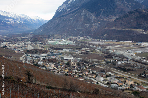 Wall Mural Vue en hauteur de la ville de Sierre