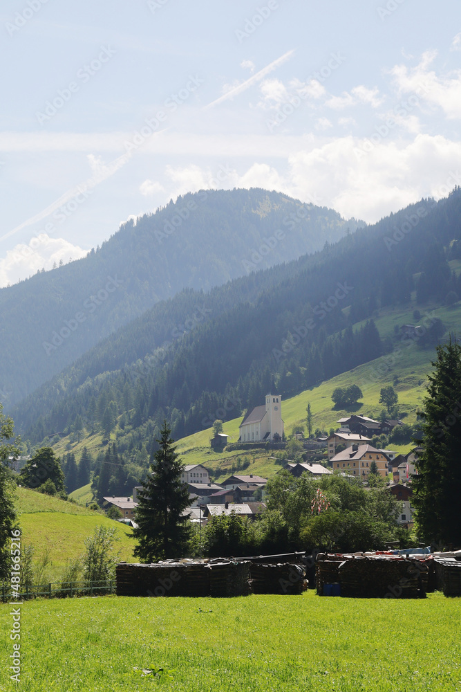 The view of Huettschlag, a village in Grossarltal, Austria