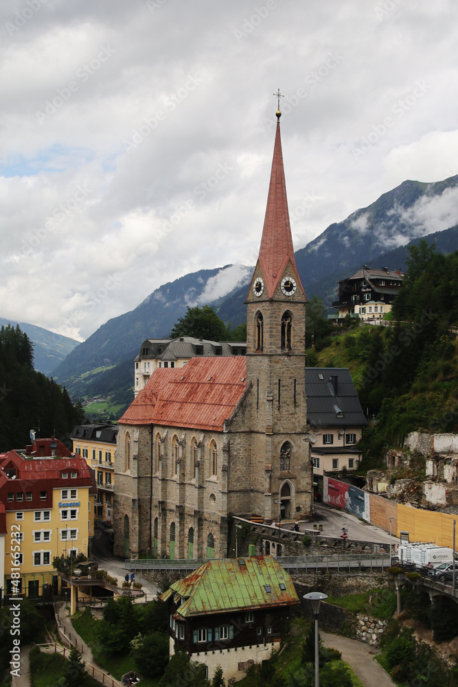 The view of Saint Nikolaus in Bad Gastein, Austria	