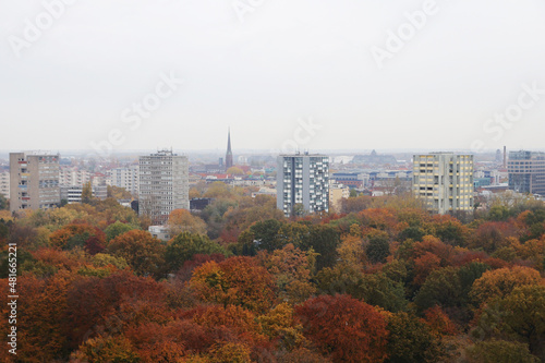 Panorama of Berlin center and Big Tiergarten park, the view from the column of Victory