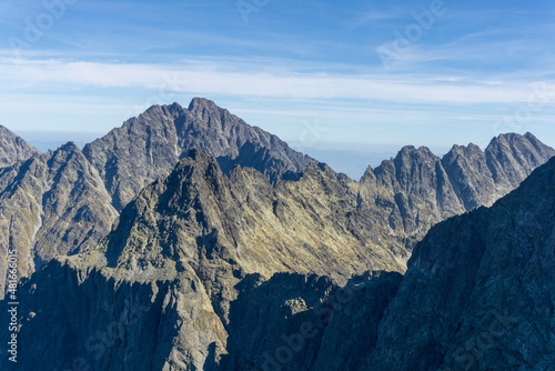 Peaks of the High Tatras in Slovakia with Gerlach. View from Rysy.