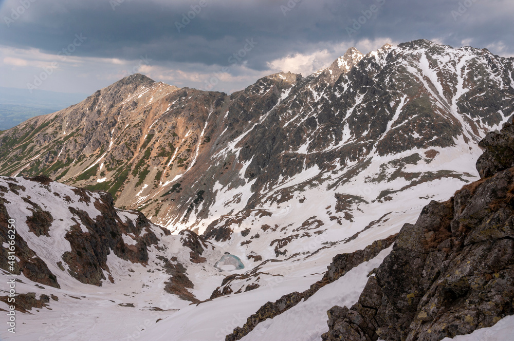 High Tatras landscape - view from the trail to Zawrat.