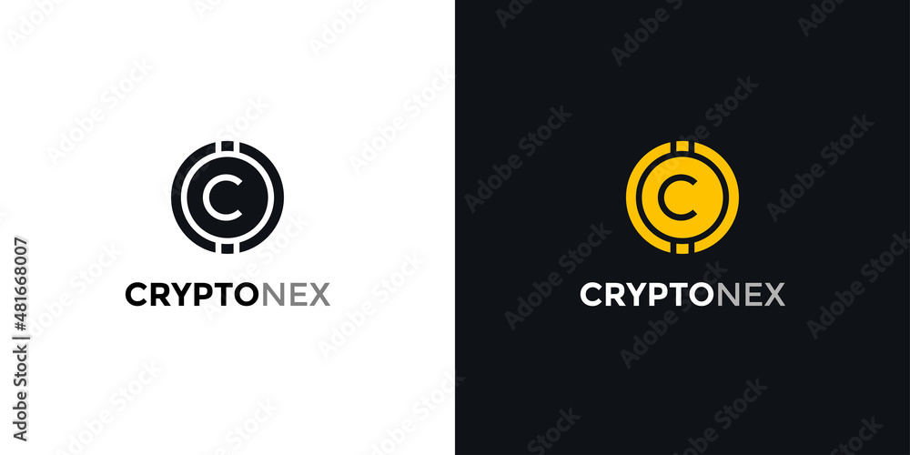 Modern cryptocurrency logo with letter c for technology logo