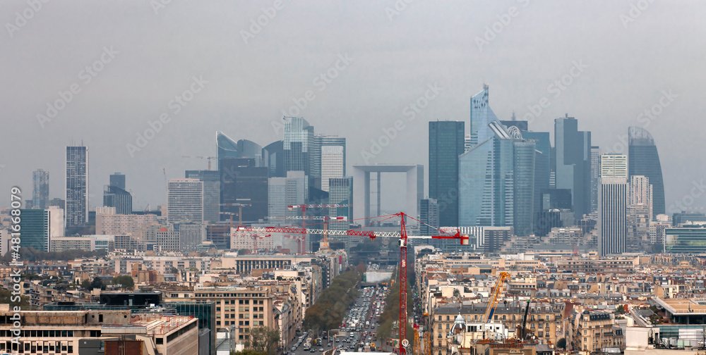 La Defense is modern business and residential area in the nearest suburb of Paris, to the west of the XVI arrondissement.