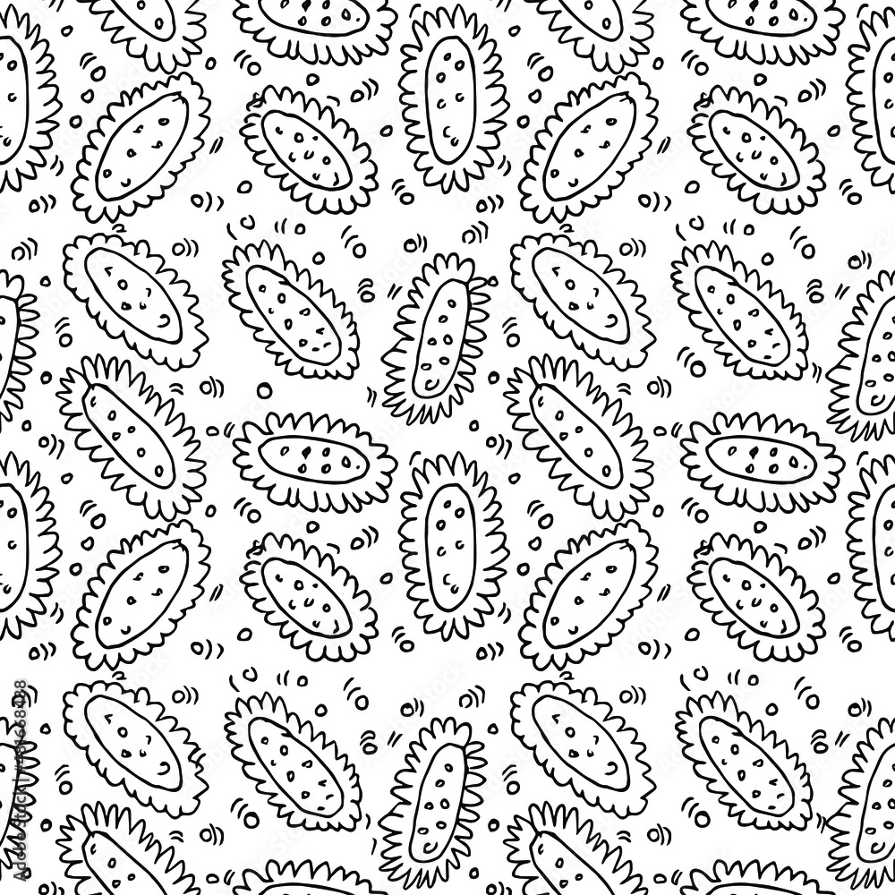 Seamless pattern with viruses. viruses icons on white background. Doodle illustration with viruses icons Seamless pattern with viruses. viruses icons on white background. Doodle illustration with viruses icons