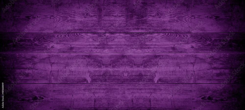 Abstract grunge old painted wooden texture, in the trend color 2022 velvet violet - wood board background panorama banner Abstract grunge old painted wooden texture, in the trend color 2022 velvet violet - wood board background panorama banner