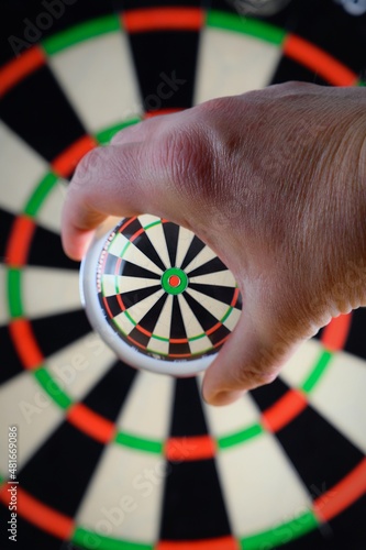 Detail of a professional dartboard. photo