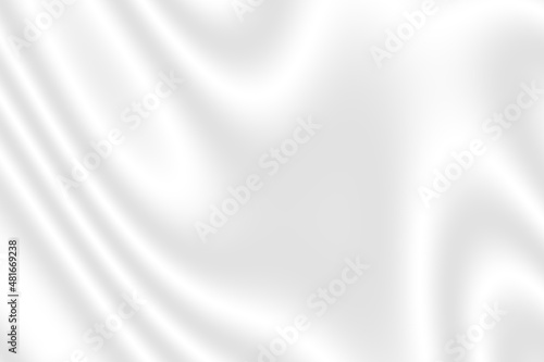 Abstract smooth elegant white fabric silk texture soft background, flowing satin waves.