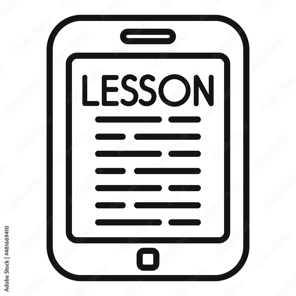 Online lesson icon outline vector. Digital school Online lesson icon outline vector. Digital school