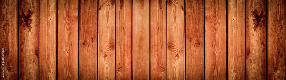 Naklejka premium old brown rustic dark wooden texture - wood timber background panorama long banner