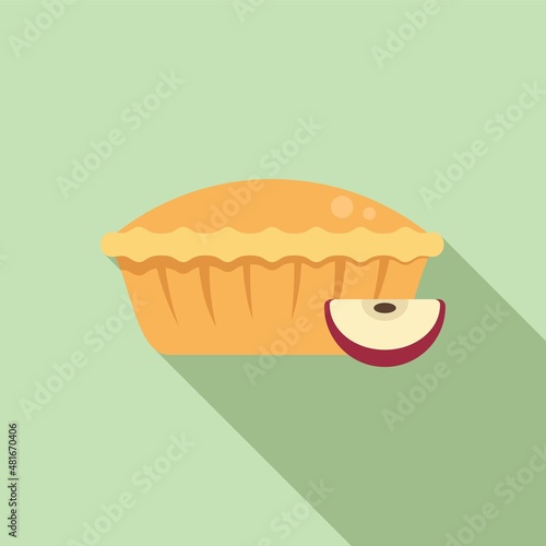 Christmas apple pie icon flat vector. Cake dessert