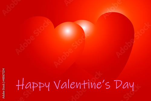 Two loving hearts. Valentine's day. Poster or card design. Vector illustration