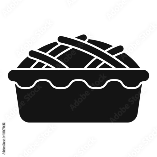 Apple pie tart icon simple vector. Cute fruit