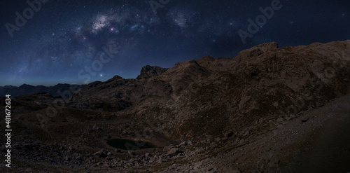 Night of stars in the mountains of the Picos de Europa.