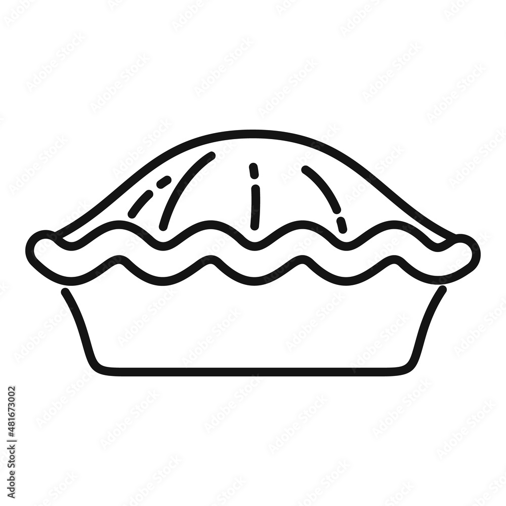 Top view apple pie icon outline vector. Cake dessert Top view apple pie icon outline vector. Cake dessert