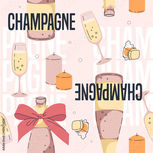 Champagne Seamless Pattern
